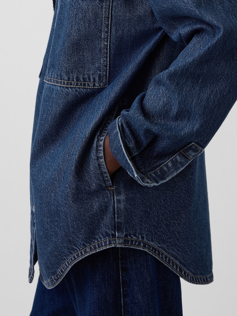 Oversized Denim Shirt Jacket