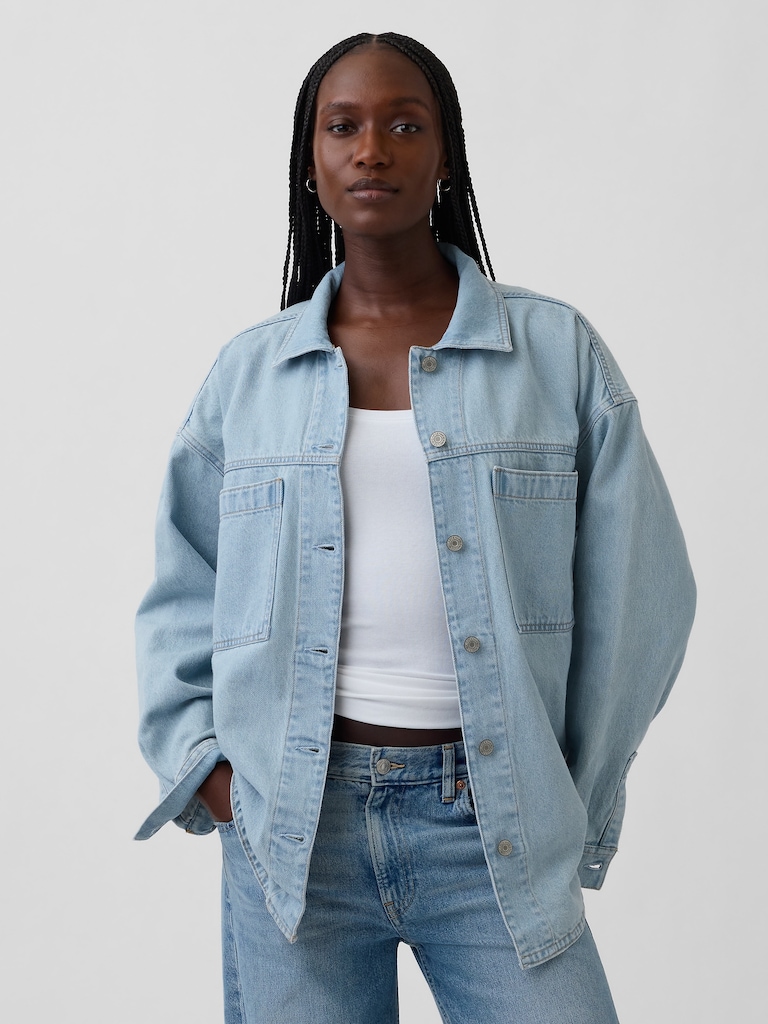 Oversized Denim Shirt Jacket