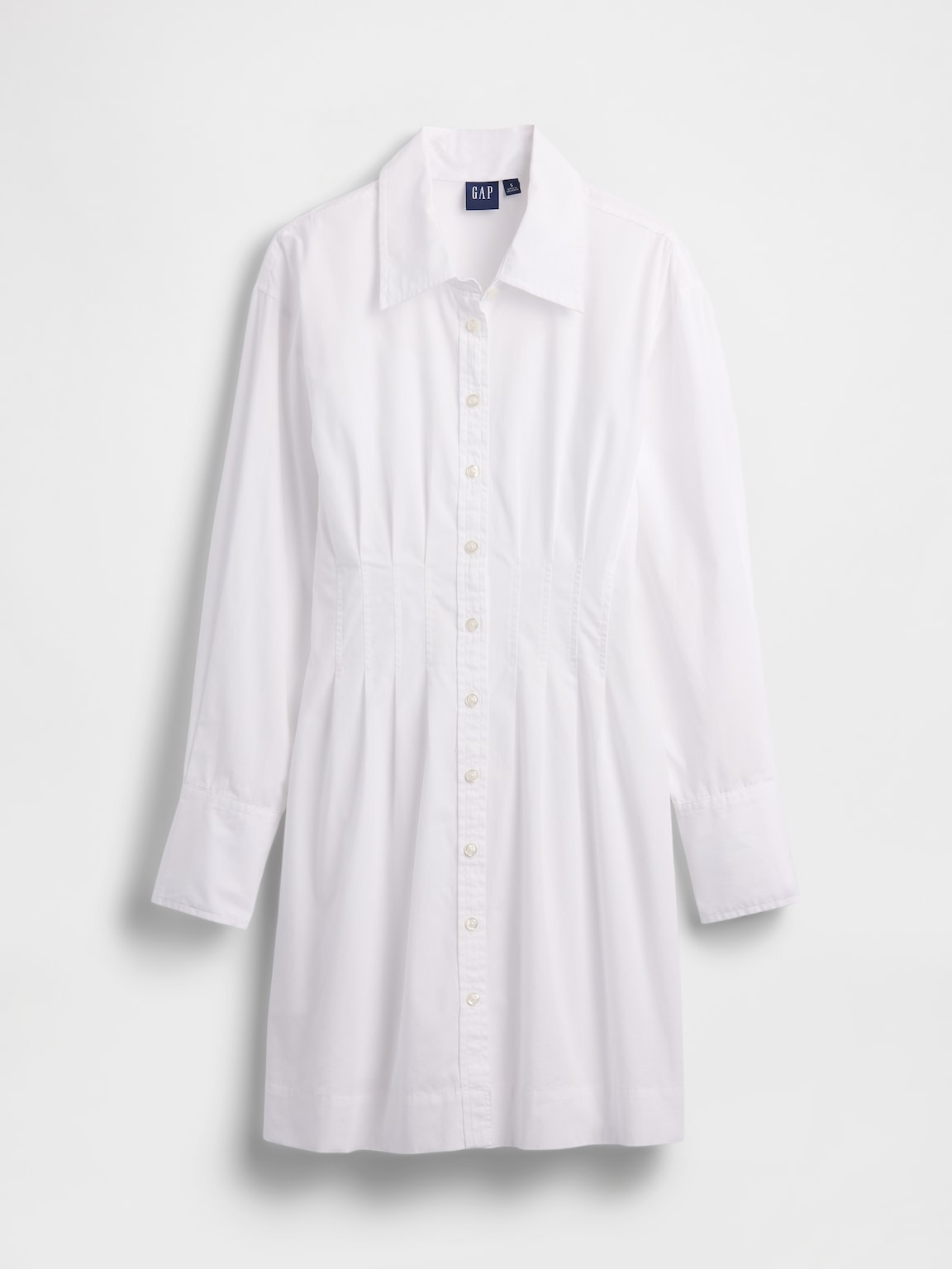 Pleated Mini Shirtdress
