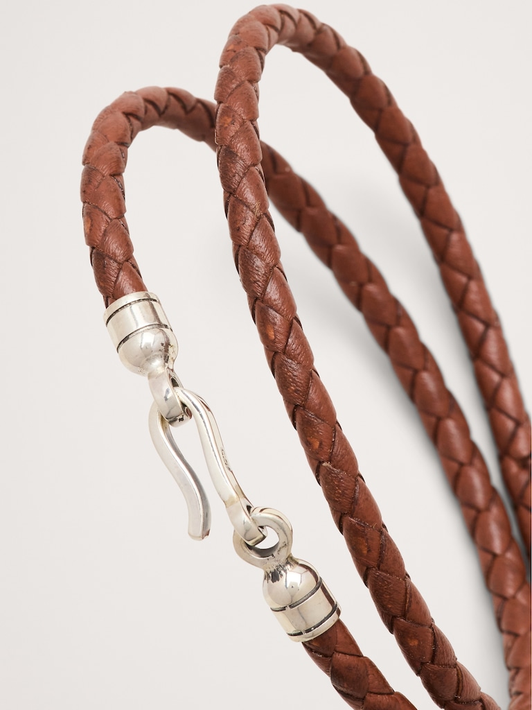 Euro Braided Leather Double Wrap by Caputo & Co