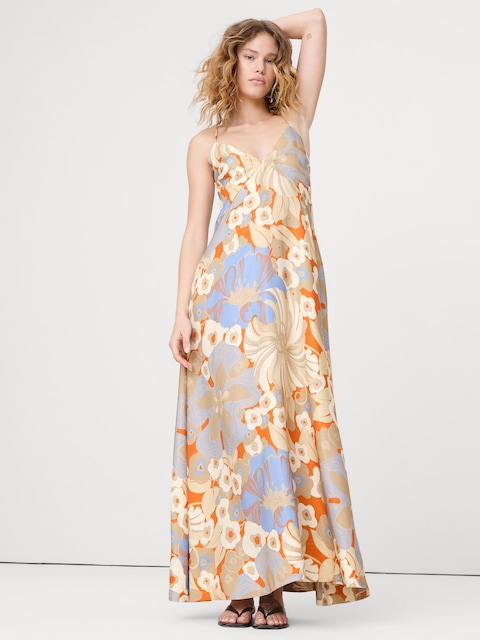 white flowy dress women Maeve White Flowy Dress