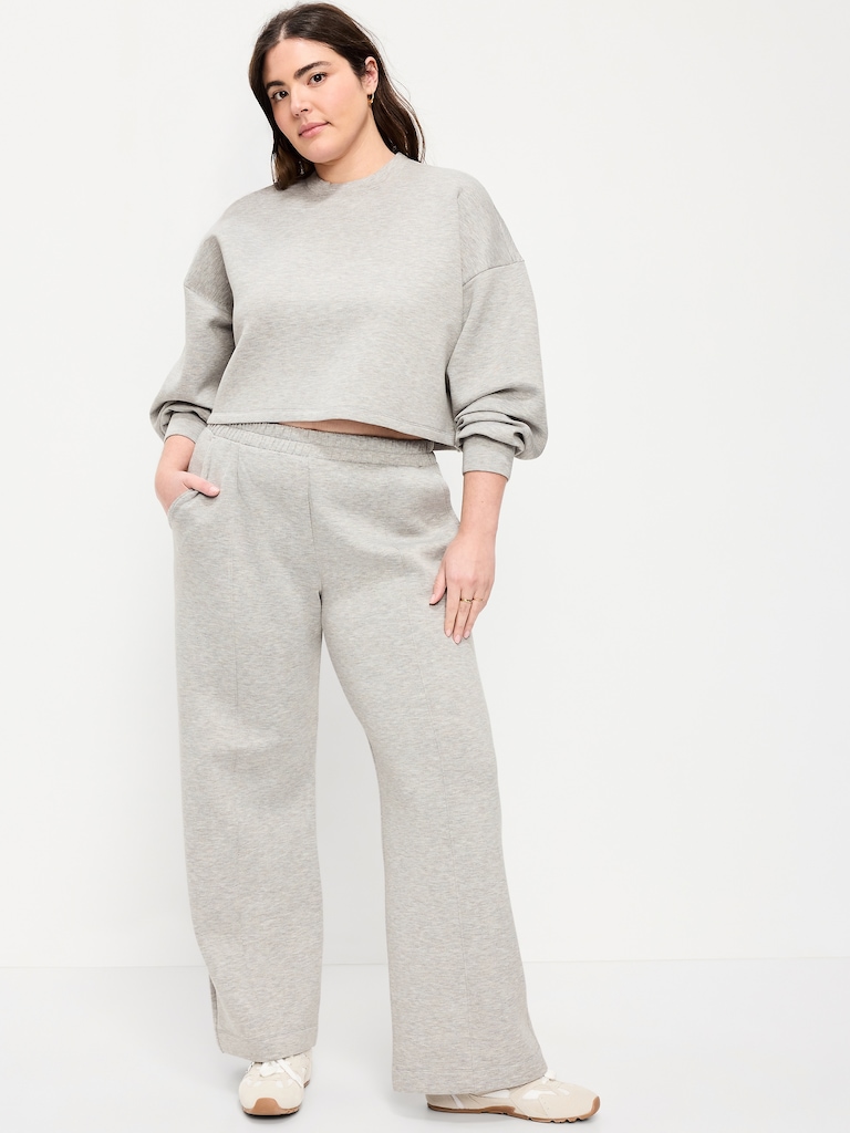 High-Waisted Bounce Fleece Wide-Leg Sweatpants