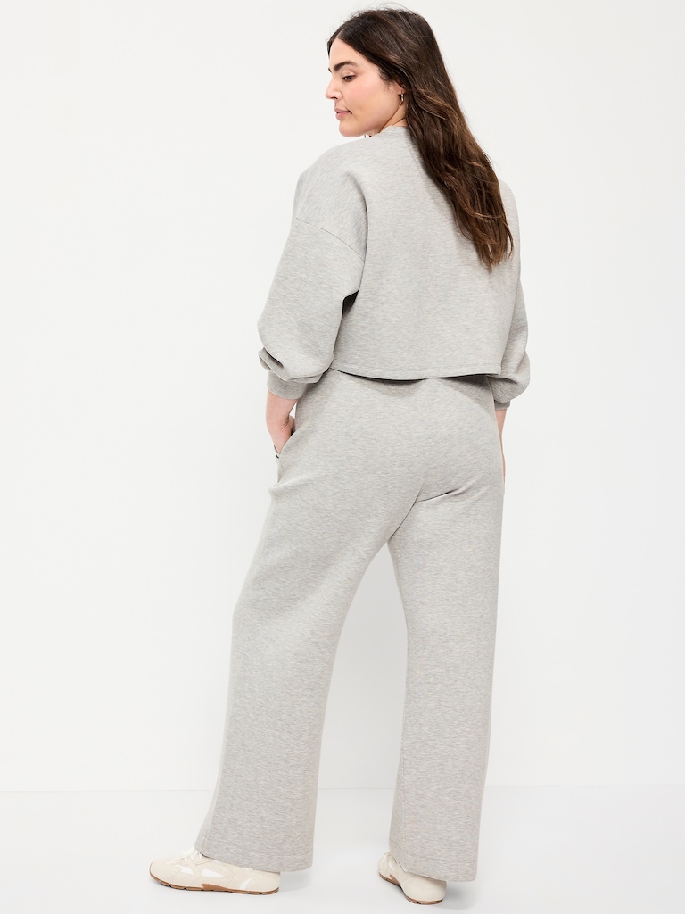High-Waisted Bounce Fleece Wide-Leg Sweatpants