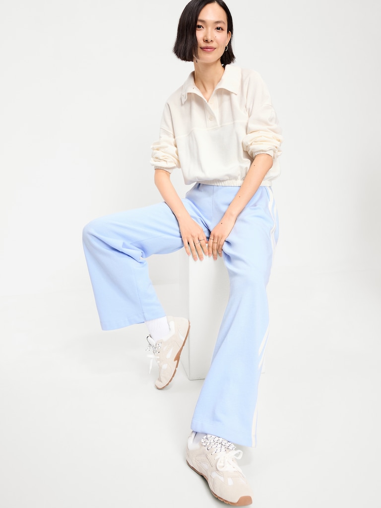 Button-Up Funnel-Neck Sweatshirt