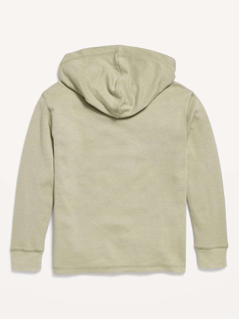 Cozy Hooded Henley Sweater for Boys