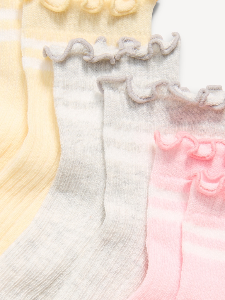 Ruffled Crew Sock 3-Pack for Toddler & Baby