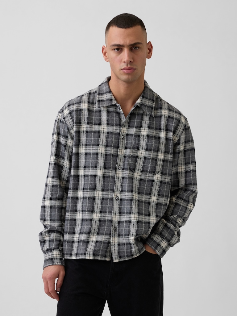 Organic Cotton Relaxed Flannel Shirt