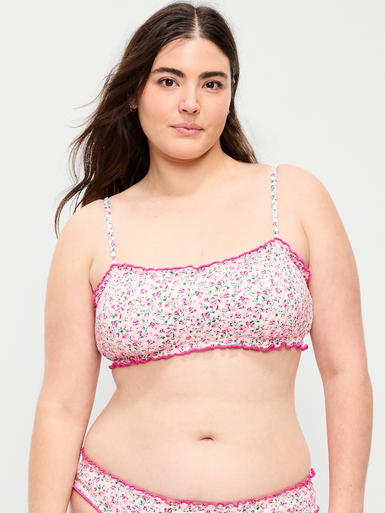 Scoop-Neck Ruffle Swim Top