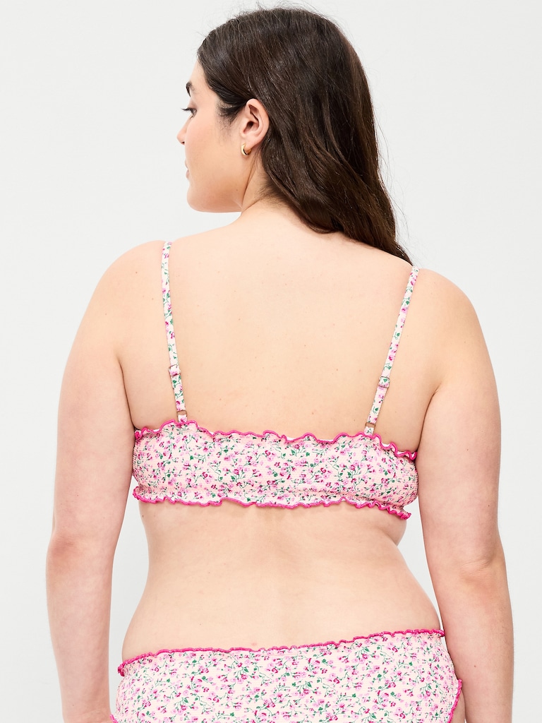 Scoop-Neck Ruffle Swim Top