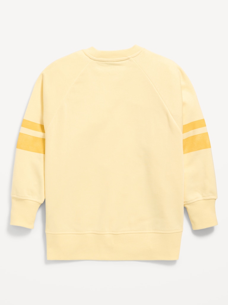 Oversized Long-Sleeve Graphic Tunic Sweatshirt for Girls