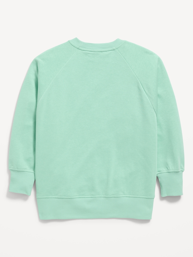 Oversized Long-Sleeve Graphic Tunic Sweatshirt for Girls