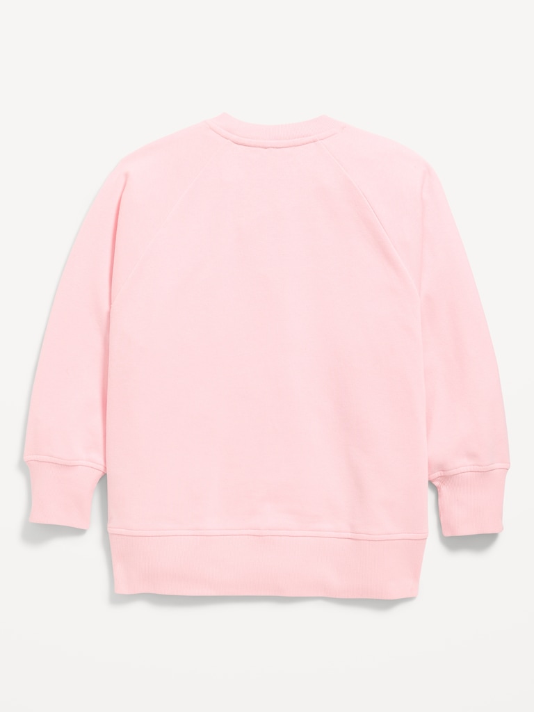 Oversized Long-Sleeve Graphic Tunic Sweatshirt for Girls