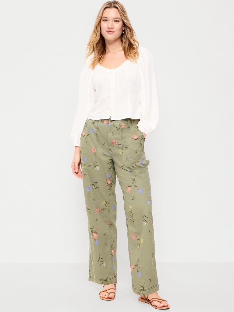 High-Waisted Straight Ankle Pants