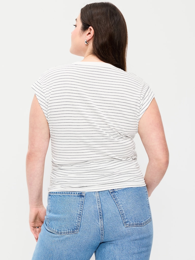 Cap-Sleeve Side-Cinch Top