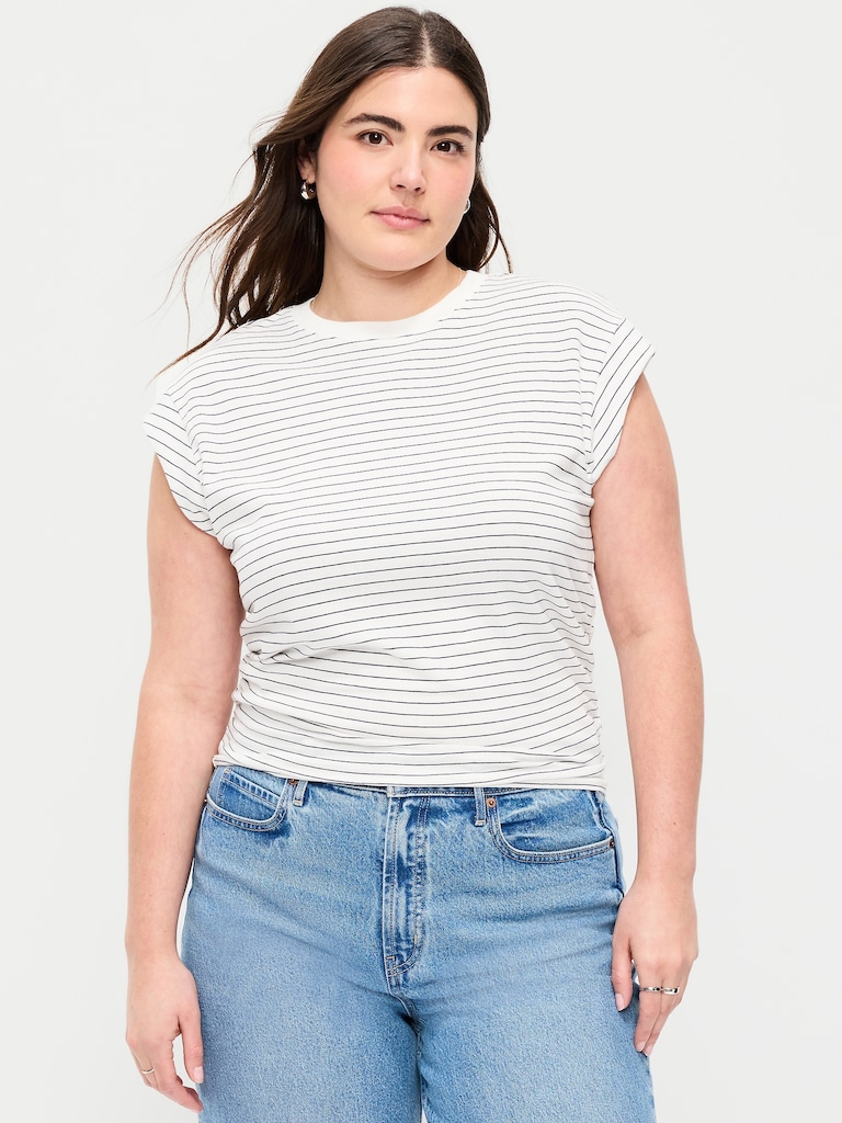 Cap-Sleeve Side-Cinch Top