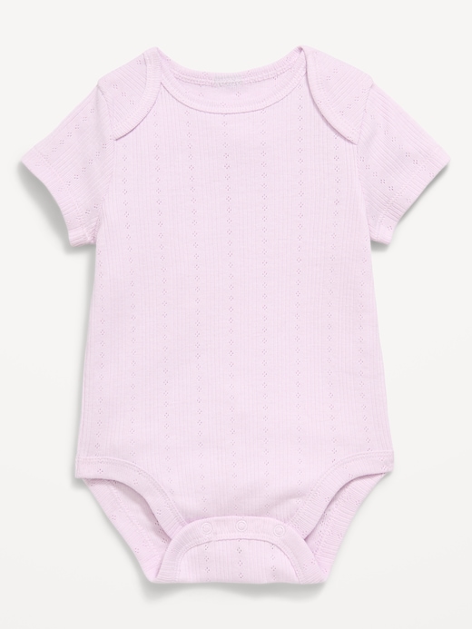 Short Short-Sleeve Pointelle-Knit Bodysuit for Baby on clearance at Old Navy — 50% off