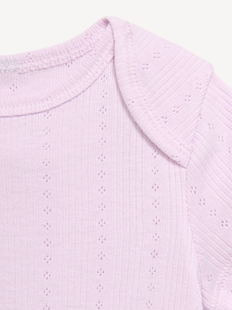 Short-Sleeve Pointelle-Knit Bodysuit for Baby