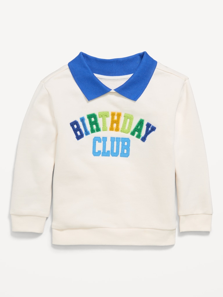 Oversized Collared Unisex Birthday Sweatshirt for Toddler