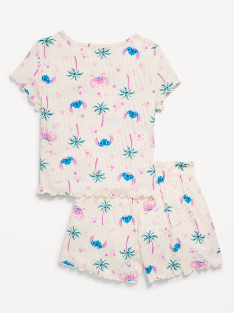 Disney© Ribbed Stitch Pajama T-Shirt and Shorts Set for Girls