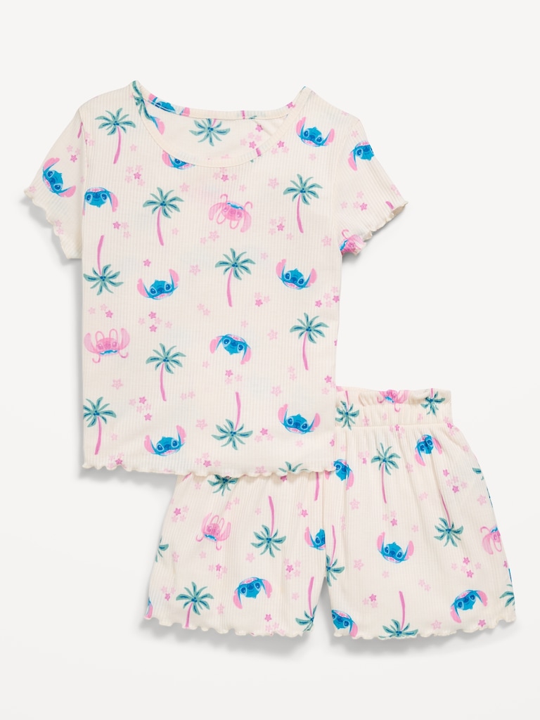 Disney© Ribbed Stitch Pajama T-Shirt and Shorts Set for Girls
