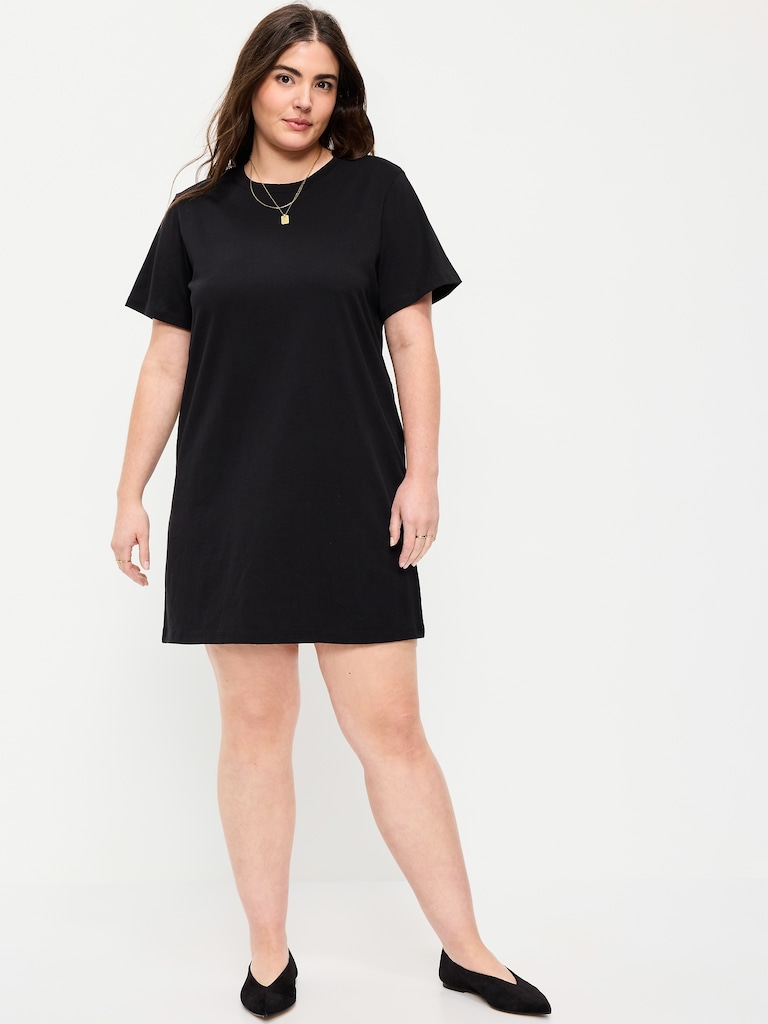 Vintage Crew-Neck Mini T-Shirt Dress