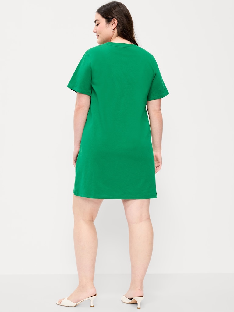 Vintage Crew-Neck Mini T-Shirt Dress