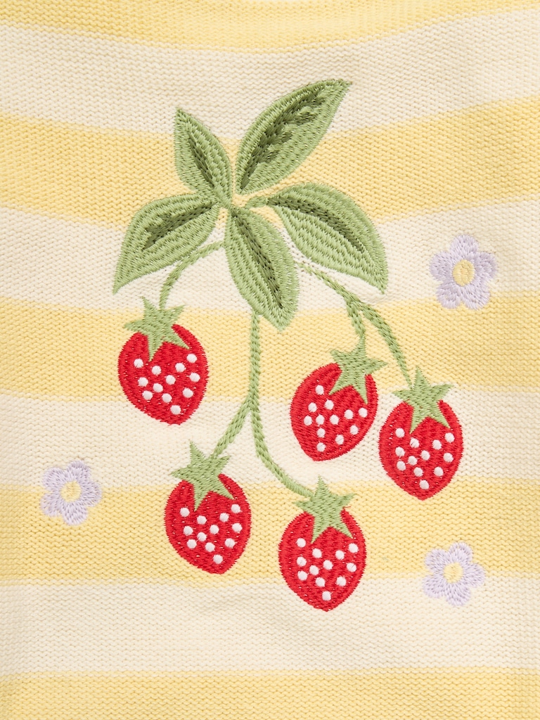 Oversized Long-Sleeve Embroidered Sweater for Girls