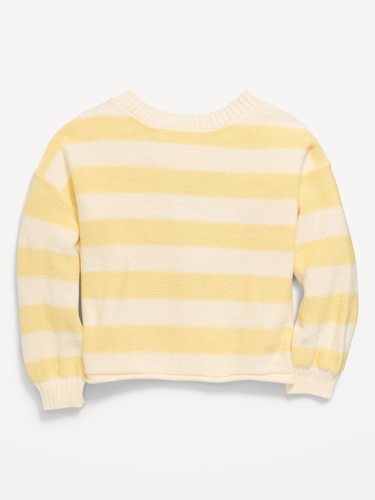 Oversized Long-Sleeve Embroidered Sweater for Girls