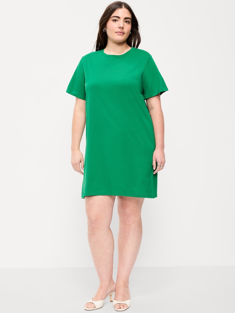 Vintage Crew-Neck Mini T-Shirt Dress