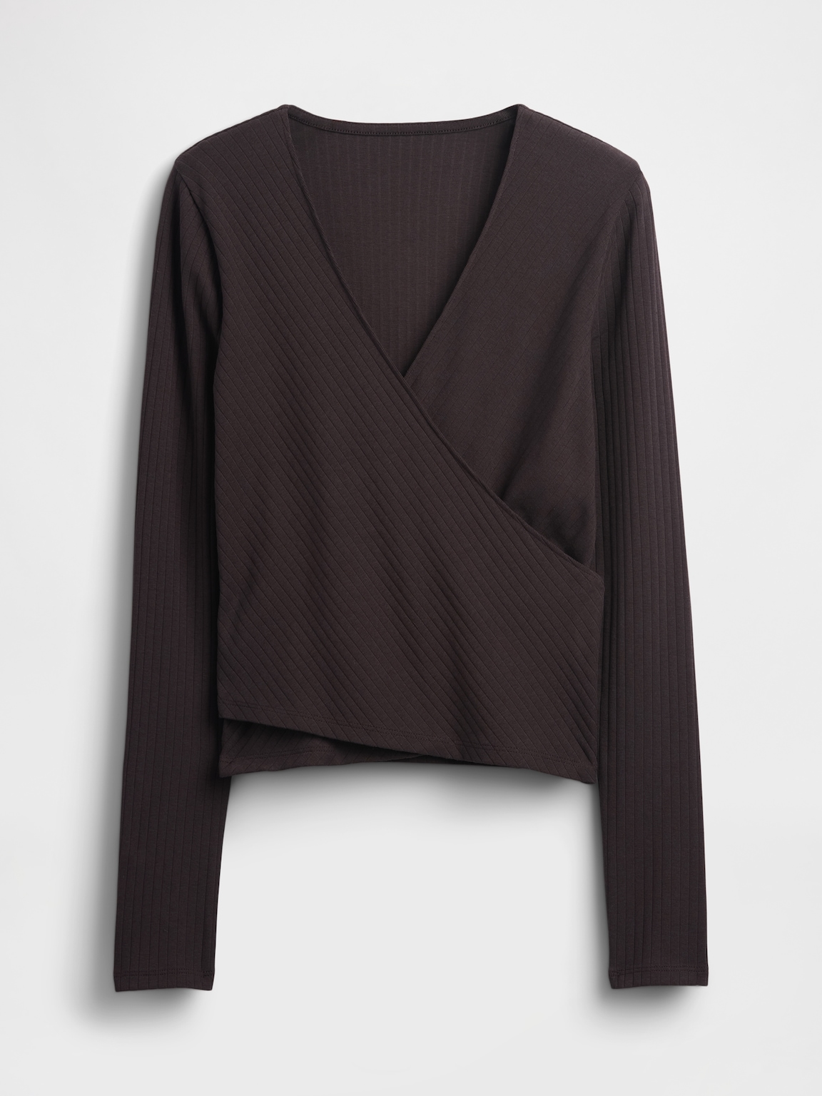 Modern Wide Rib Wrap V-Neck T-Shirt