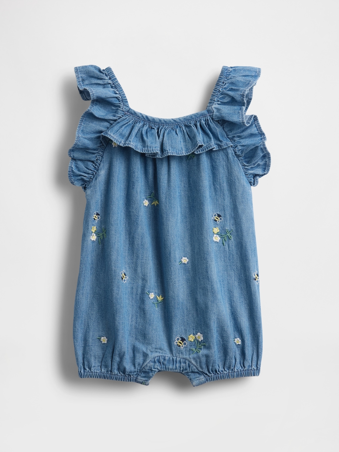 Baby Denim Ruffle Shorty One-Piece