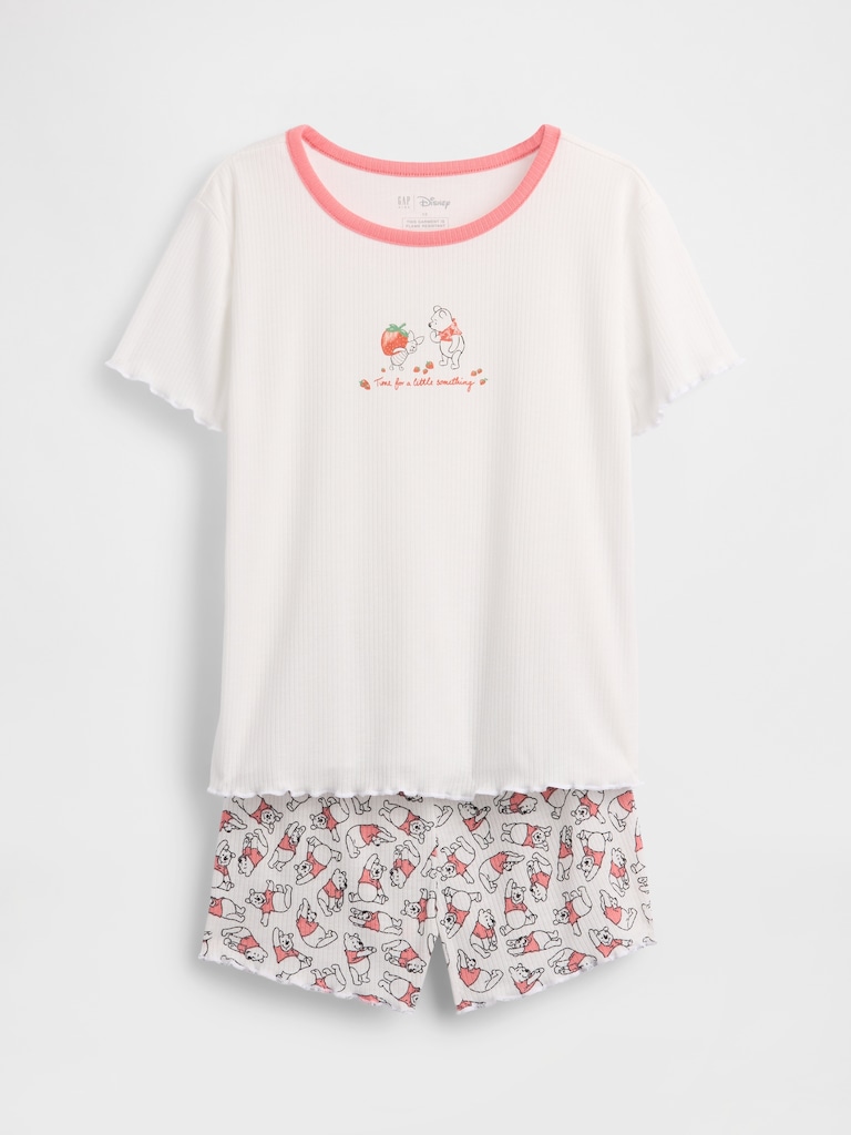 Kids Winnie The Pooh Recycled Rib PJ Short Set