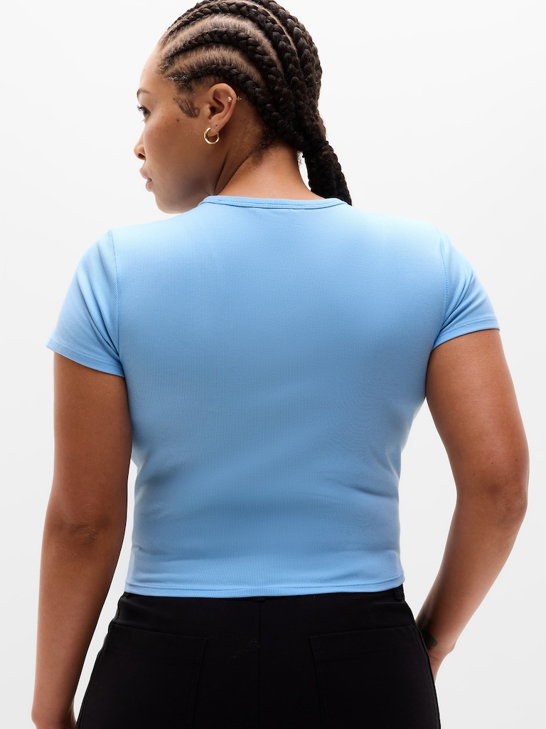 Signature Rib Crop Tee