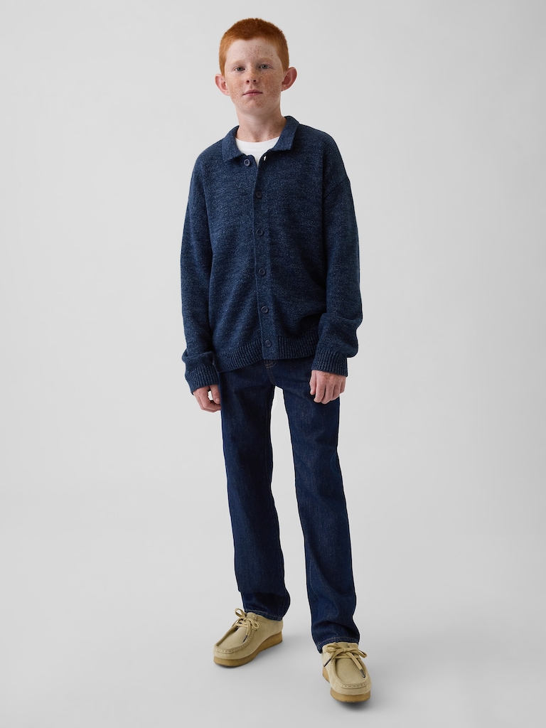 Kids Relaxed Polo Cardigan Sweater