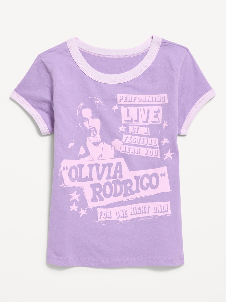 Olivia Rodrigo™ Fitted Ribbed Ringer Graphic T-Shirt for Girls