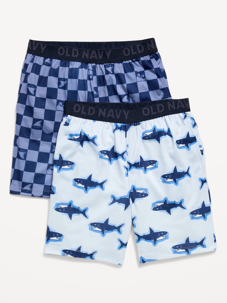 Printed Jersey Pajama Shorts 2-Pack for Boys
