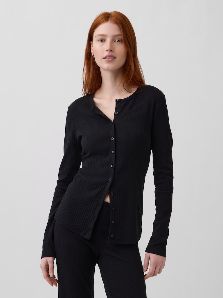 Modern Wide Rib Cardigan