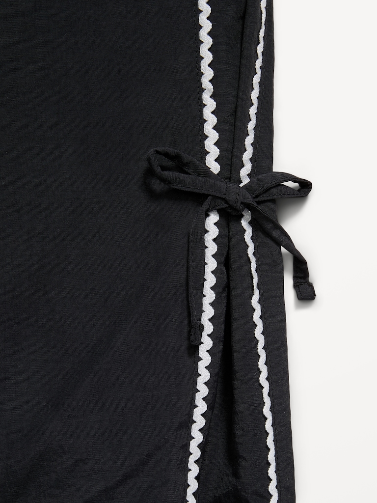 High-Waisted Bow Parachute Pants for Girls