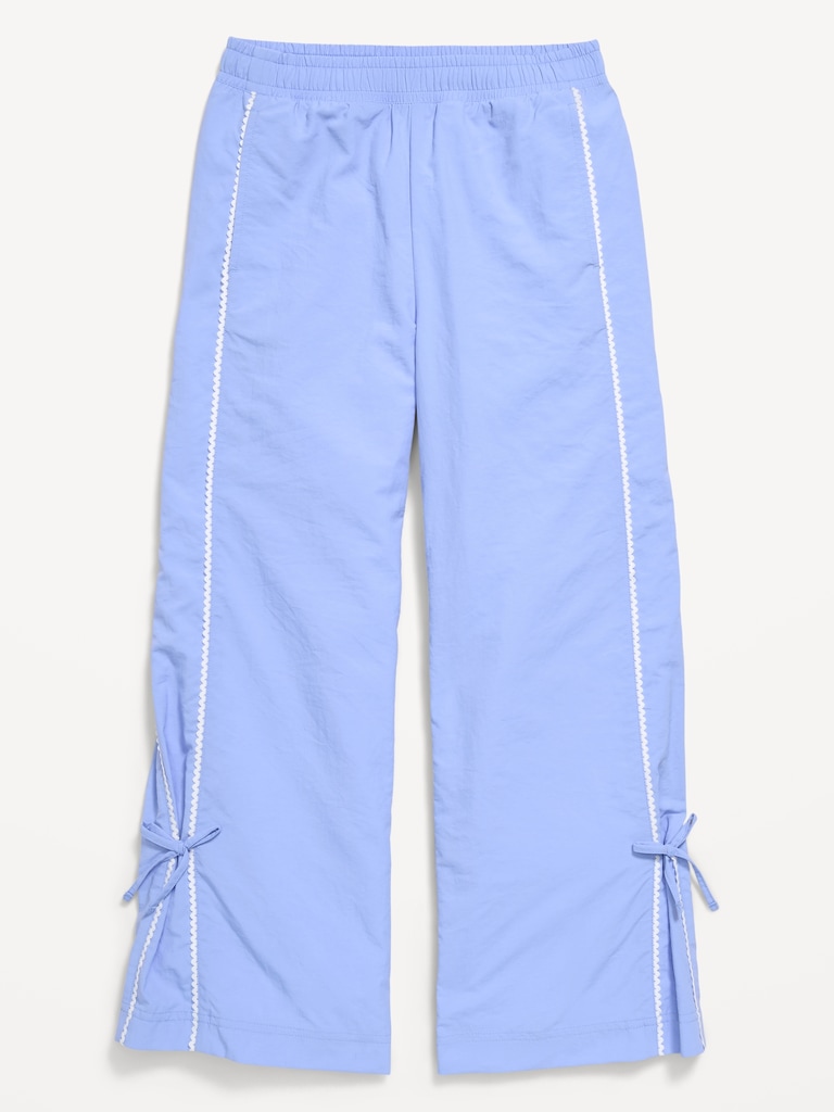 High-Waisted Bow Parachute Pants for Girls