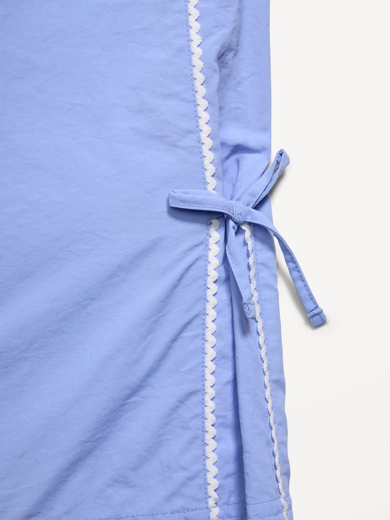 High-Waisted Bow Parachute Pants for Girls