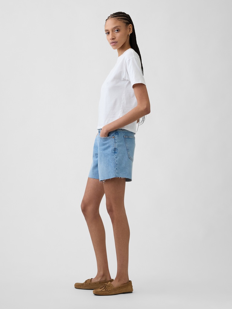 5" Mid Rise Soft Denim Shorts