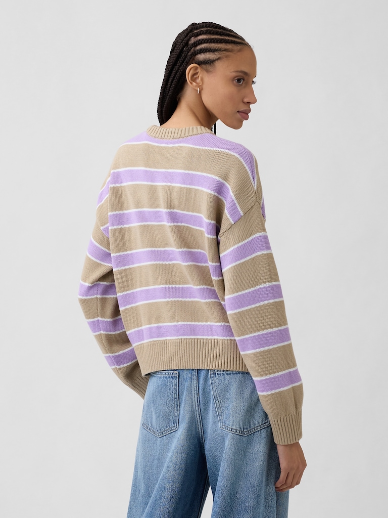 Relaxed Cotton Crewneck Sweater