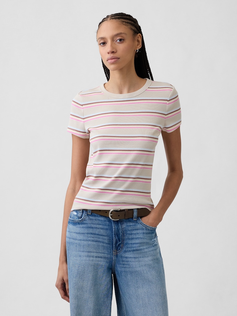 Essential Ribbed Crewneck T-Shirt