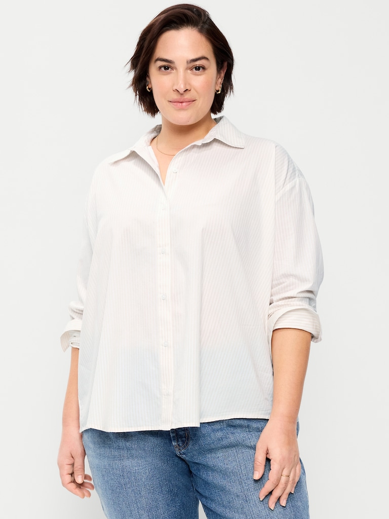 Tie-Back Button-Down Shirt