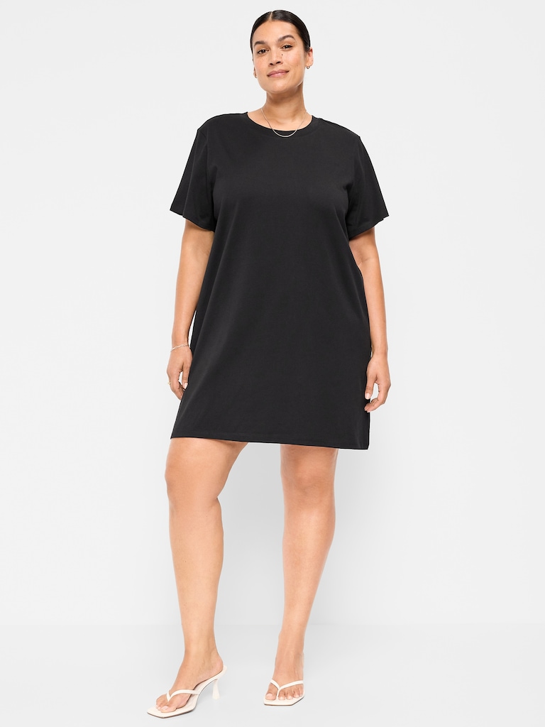 Vintage Crew-Neck Mini T-Shirt Dress