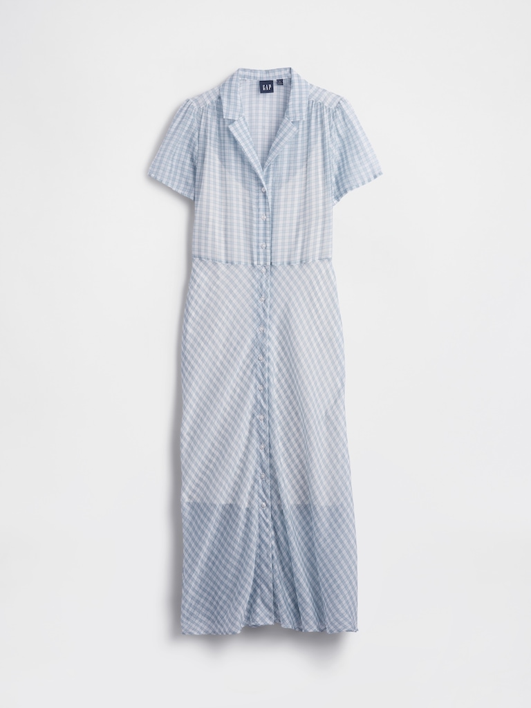 Sheer Midi Shirtdress