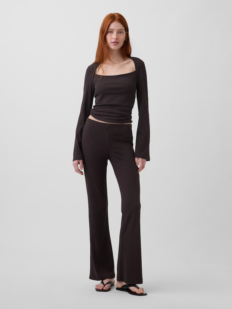 Modern Rib Envelope-Neck Top