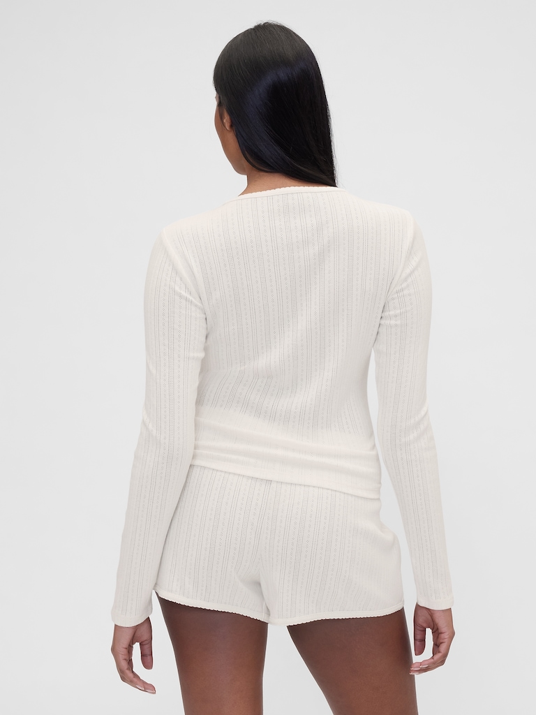 Gap × Summer Fridays Pointelle Henley PJ Top