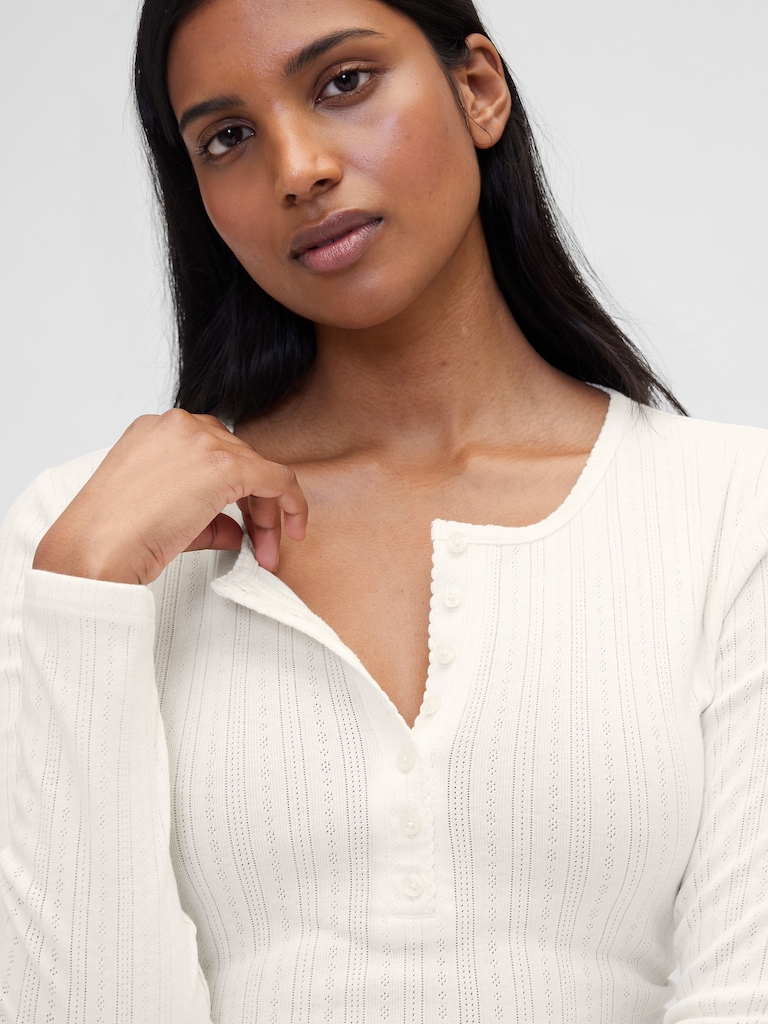 Gap × Summer Fridays Pointelle Henley PJ Top