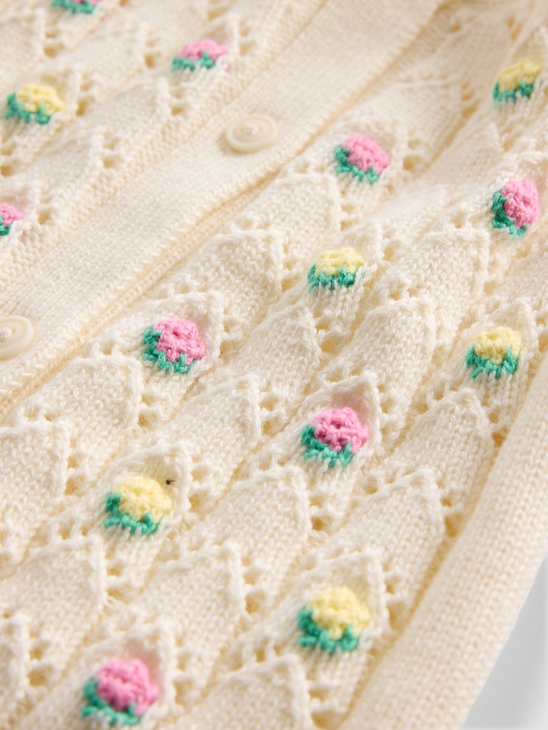 Baby Floral Pointelle Cardigan